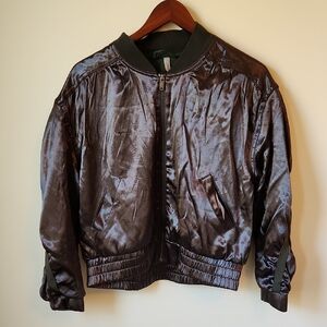 Free People Metallic Bomber Jacket